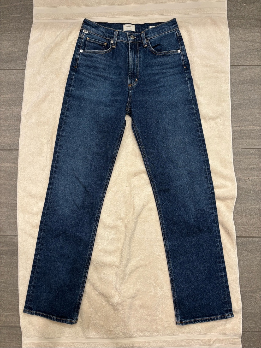 Citizens Of Humanity Straight Leg Jeans - Dark Blue Wash